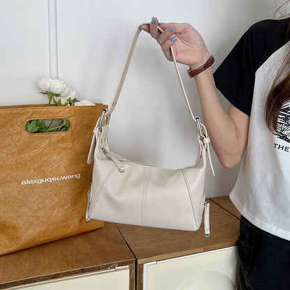 Y2K Style Shoulder Bag For Women Trendy Motorcycle Women DealSniper.net White