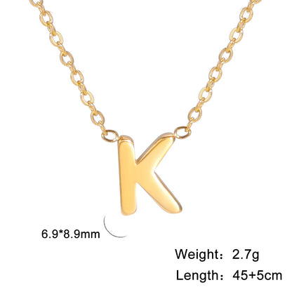 Fashion Alphabet Stainless Steel Necklace Jewelry dealsniper-net K