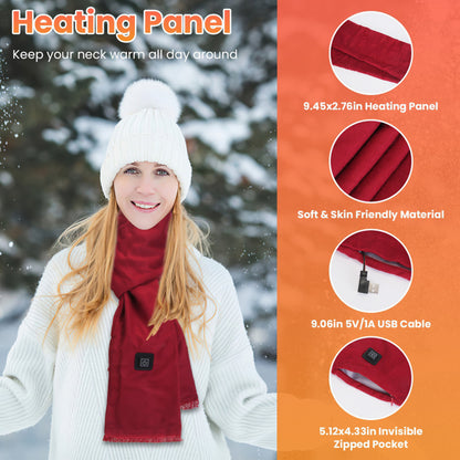 Heated Neck Wrap Warm Heated Scarf USB Powered Women Gym From House
