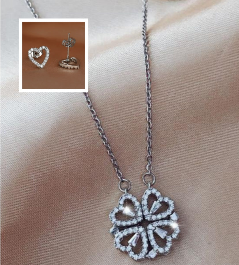 Explosive Style Detachable Deformed Four-leaf Clover Necklace