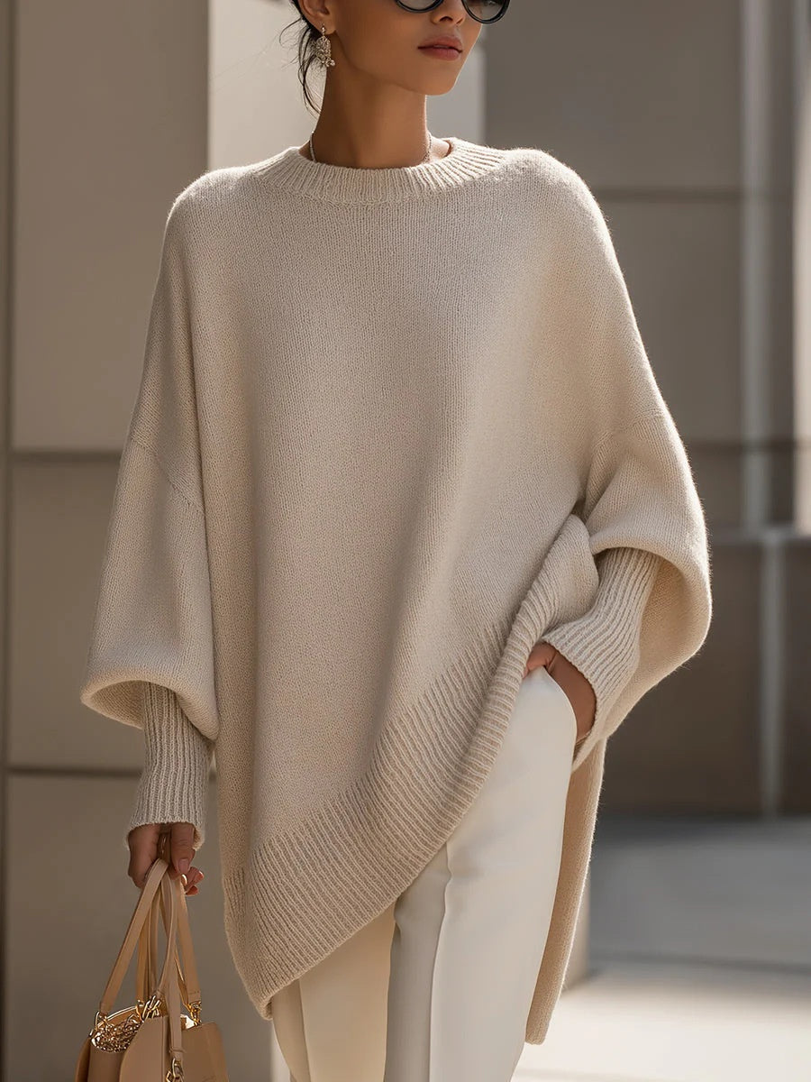 Thick Round Neck Women's Loose All-matching Knitted Pullover Sweater Women Gym From House Apricot 2 2XL