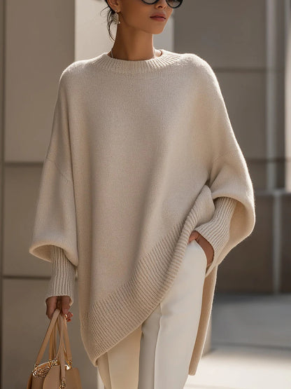 Thick Round Neck Women's Loose All-matching Knitted Pullover Sweater Women Gym From House Apricot 2 2XL