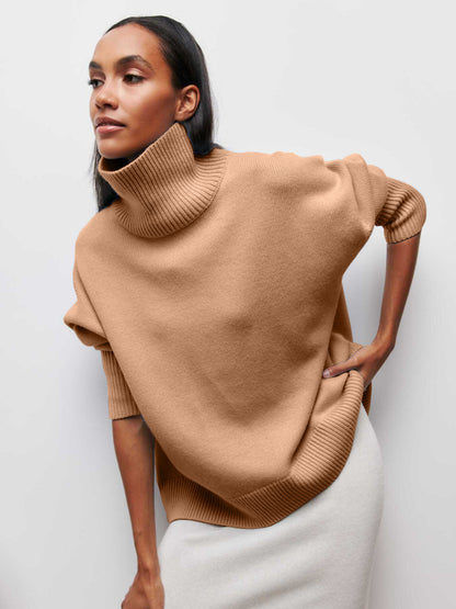 Winter Turtleneck Sweater Ins Solid Color Long Sleeve Pullover Women null Camel 2XL