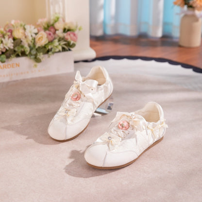 New-style Oriental Aesthetic Flower Embroidery Casual Shoes Women Gym From House Pink 35