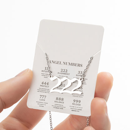 Women's New Angel Lucky Digital Pendant Necklace