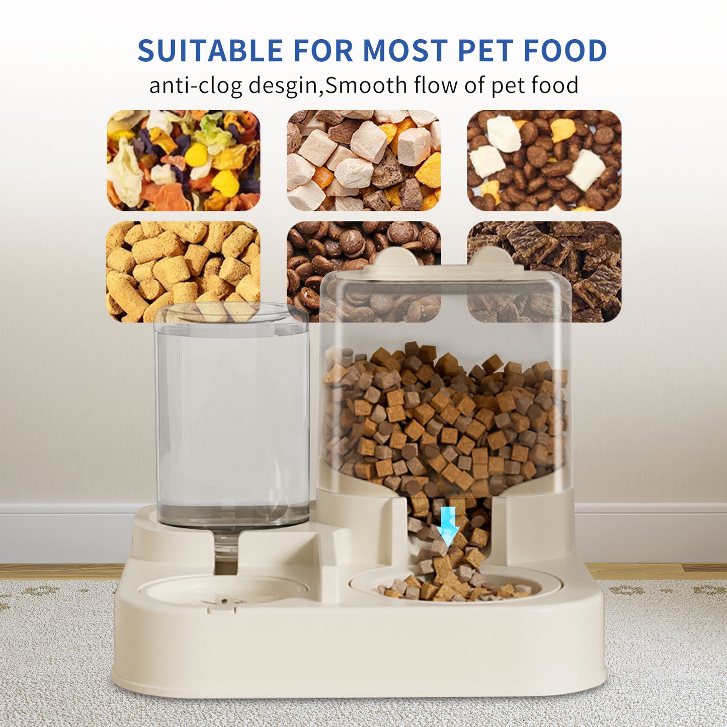 Transparent And Visible Pet Feeding And Drinking Dispenser Pets Gym From House