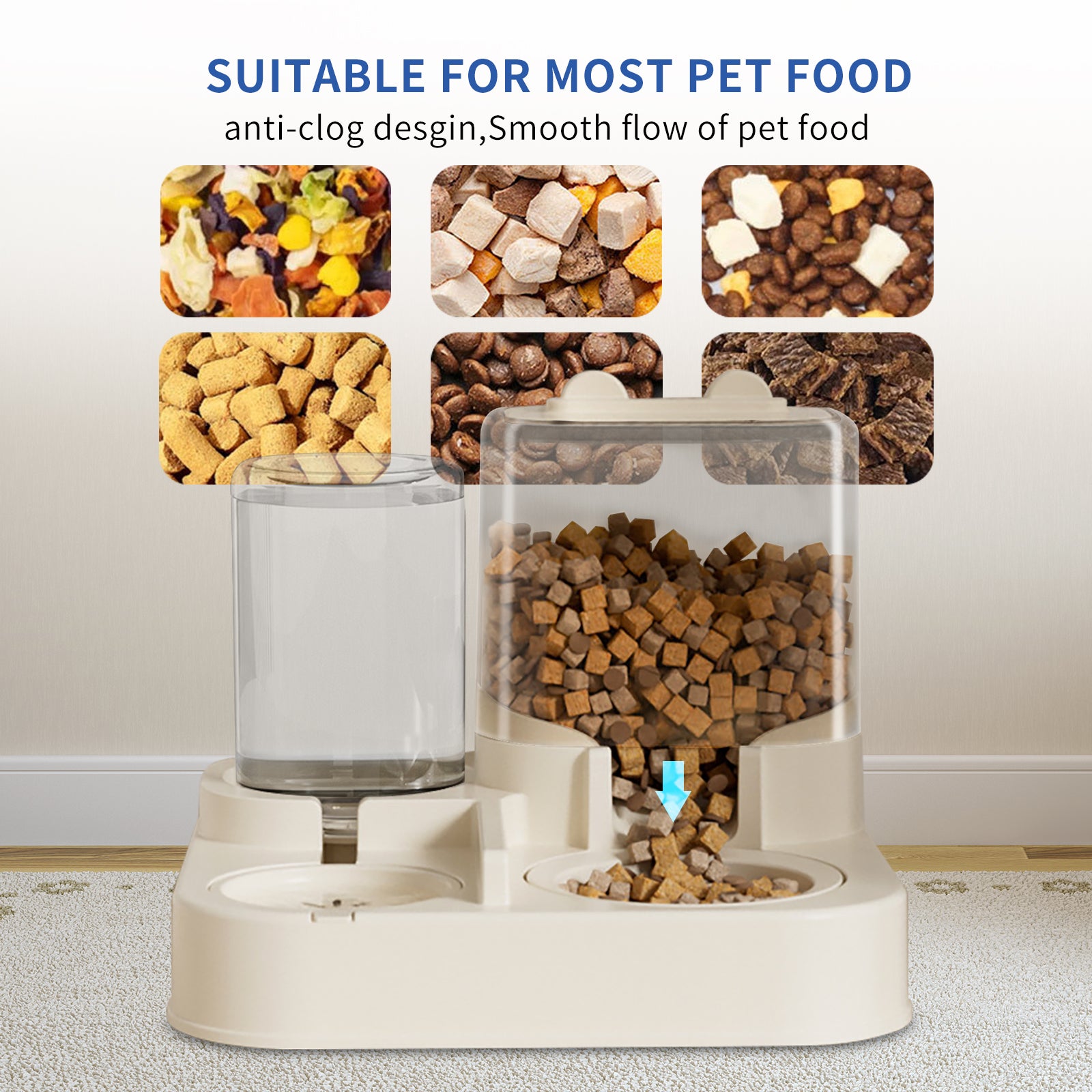 Transparent And Visible Pet Feeding And Drinking Dispenser Pets Gym From House