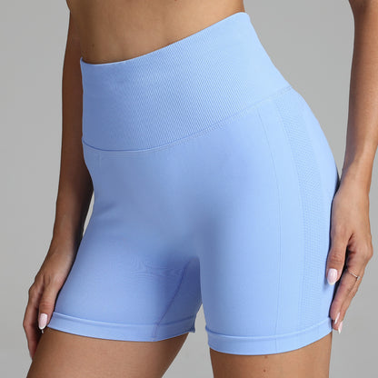 Seamless Yoga Shorts Women Solid Color High Waist Hip-lifting Women dealsniper-net Light Blue L