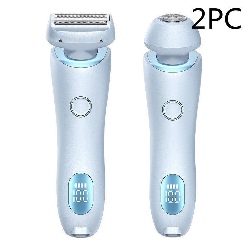 2 In 1 Hair Removal Epilator USB Rechargeable Trimmer Beauty dealsniper-net Blue 2PC USB