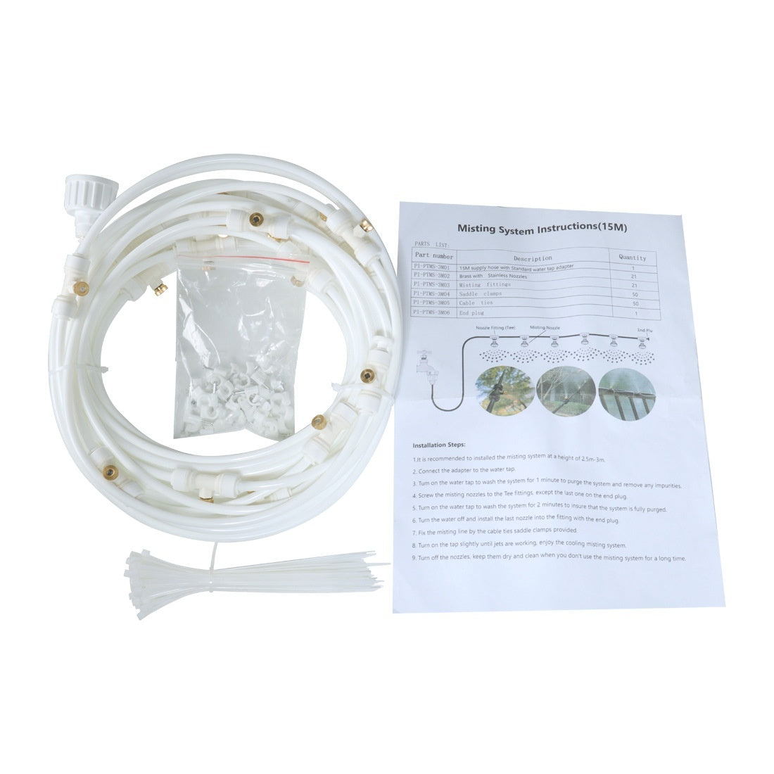 Garden Cooling Atomization Cooling System Set Garden dealsniper-net White 12 M Suit