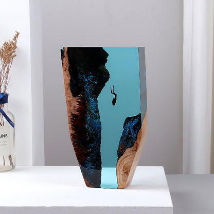 Marine Cave Diver Desktop Decoration Creative Art Lamp Holder