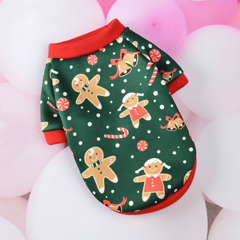 Christmas Dog Clothes Cartoon Pet Supplies Pets DealSniper.net Green snowman L
