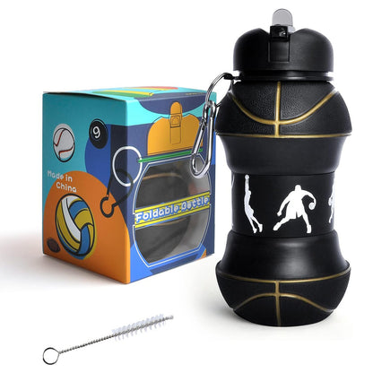 Sports Water Bottle Silicone Collapsible Spherical Drinking Mug