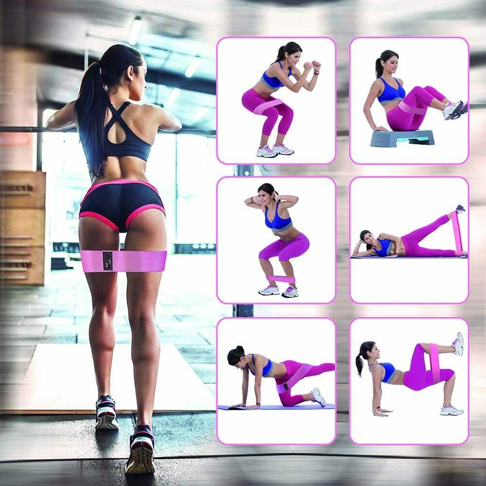 Workout Resistance Bands Loop Set Fitness Yoga Legs & Butt Workout Exercise Band Sports DealSniper.net