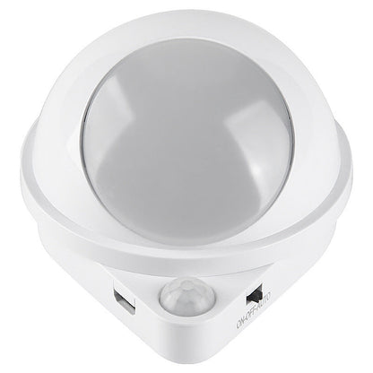 LED Smart Sensor Night Light 360 Degree Rotating Infrared Home Decor DealSniper.net White White light USB