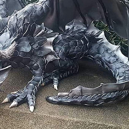 Garden Statue Big Squatting Dragon Sculpture Dragon Guardian Resin