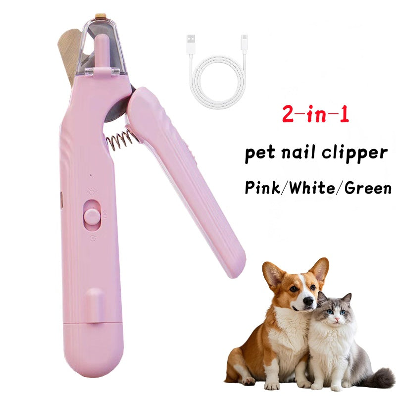 2 In 1 Pet Nail Clippers With Led Light Dog Cat Special Blood Line Pets Gym From House
