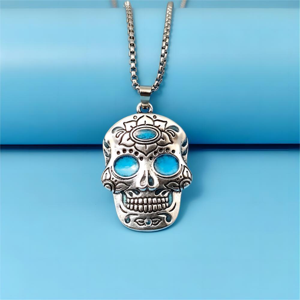 Halloween Luminous Skull Necklace With Day Of The Dead