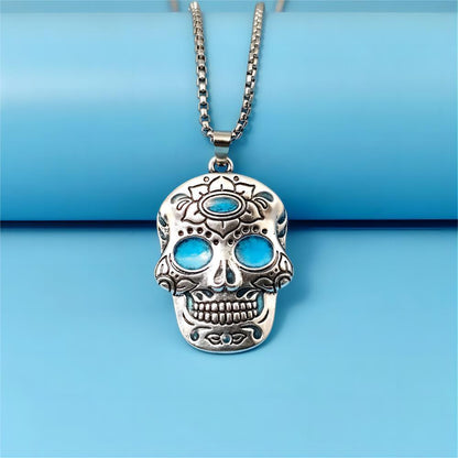 Halloween Luminous Skull Necklace With Day Of The Dead Jewelry dealsniper-net