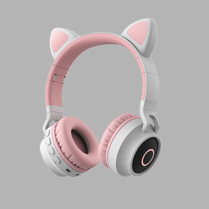 LED Light Cat Ear Headphones Wireless Bluetooth 5.0 Headset Gadgets dealsniper-net Gray pink