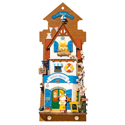 Robotime Rolife Wall Hanging Decoration Love Post Office Stylish Home Deco Kids Girls Miniature House Kits DS019 DS022 Kids dealsniper-net