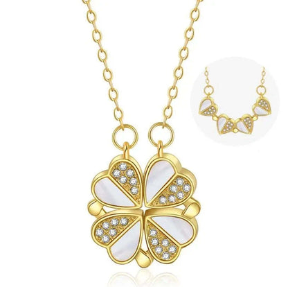 Luxury Four Leaf Clover Pendant Necklace Stainless Steel Jewelry dealsniper-net