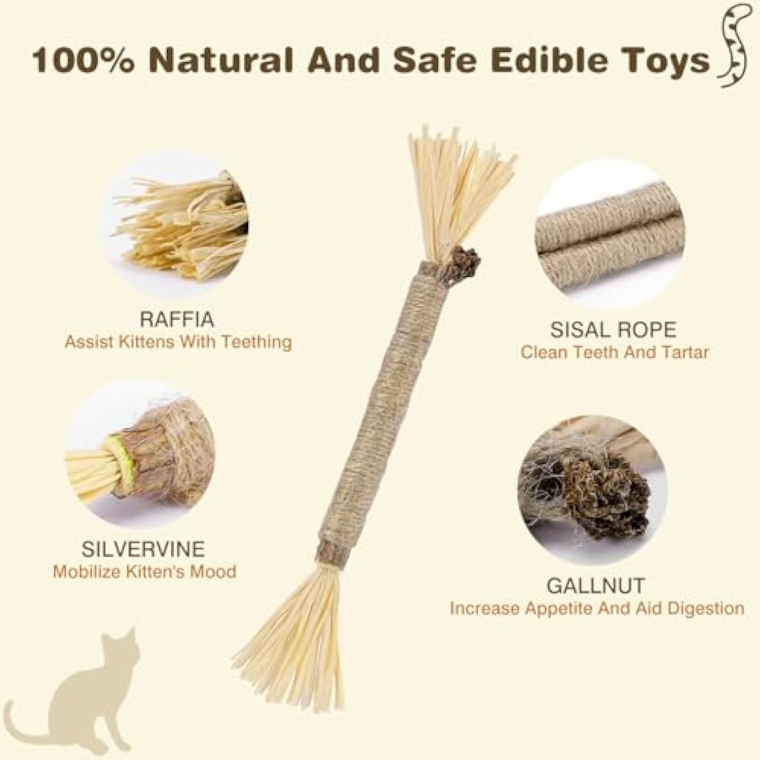 3 Pack Silvervine Sticks For Cats Cat Chew Toy For Dental Care Pets Gym From House