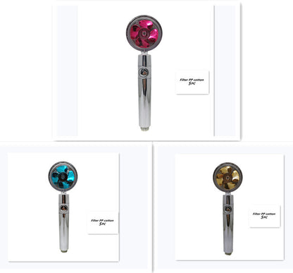 Propeller Driven Shower Head With Stop Button And Cotton Filter House DealSniper.net 16set