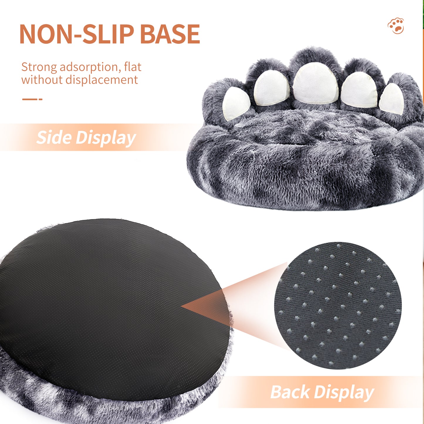 Thickened Warm Kennel For Pets With Bear Paw Shape House - Teddy Kennel With Removable Washable Cat Fluffy Dog Bed Mat For Deep Sleeping - Keeping Warm Pets dealsniper-net