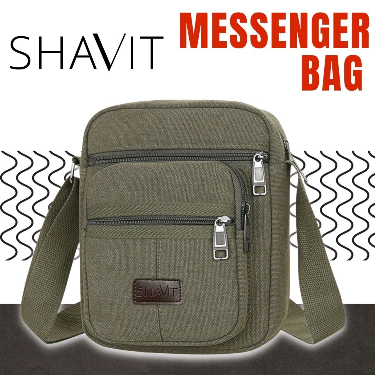 Men's Cross Body Bag Messenger Shoulder Book Bags School Casual Sport Work Bag Men DealSniper.net Green