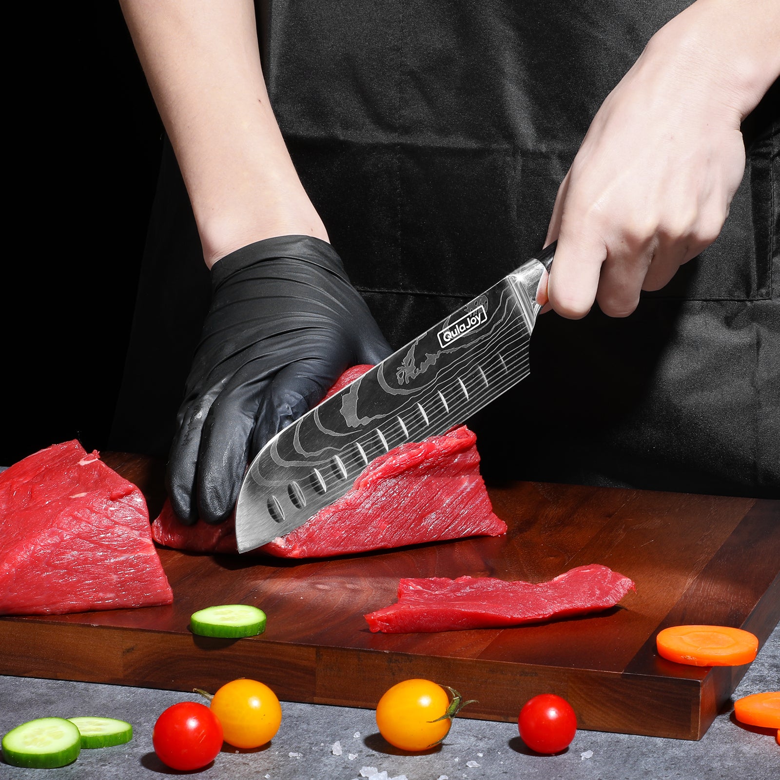 Qulajoy Santoku Knife, High Carbon Stainless Steel Chef Knife Japanese Kitchen Knives With Ergonomic Pakkawood Handle, Chopping Knife For Home Kitchen Cooking Kitchen DealSniper.net