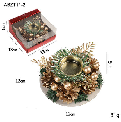 Christmas Candle Metals Candlestick Wreath Artificial Pinball