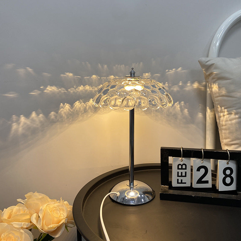 Crystal Decorative Table Creative Bedroom Bedside Atmosphere Small Night Lamp Home Decor Gym From House USB Three Color Dimming C Transparent Color