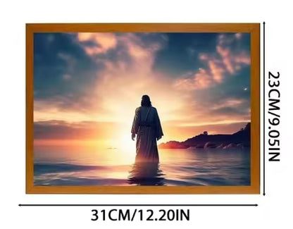 Jesus LED Light Painting Home Decoration Home Decor Gym From House Cross6 8inch Rechargeable
