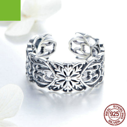 Vintage Flower Ring Silver 925 Sterling Silver Ring Jewelry dealsniper-net