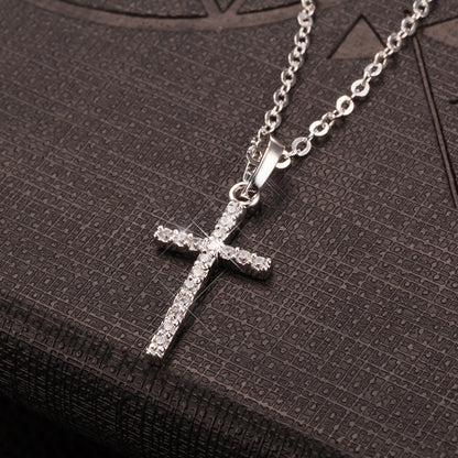 Simple Retro Cross Pendant Ins Jewelry dealsniper-net Silver Drilled.