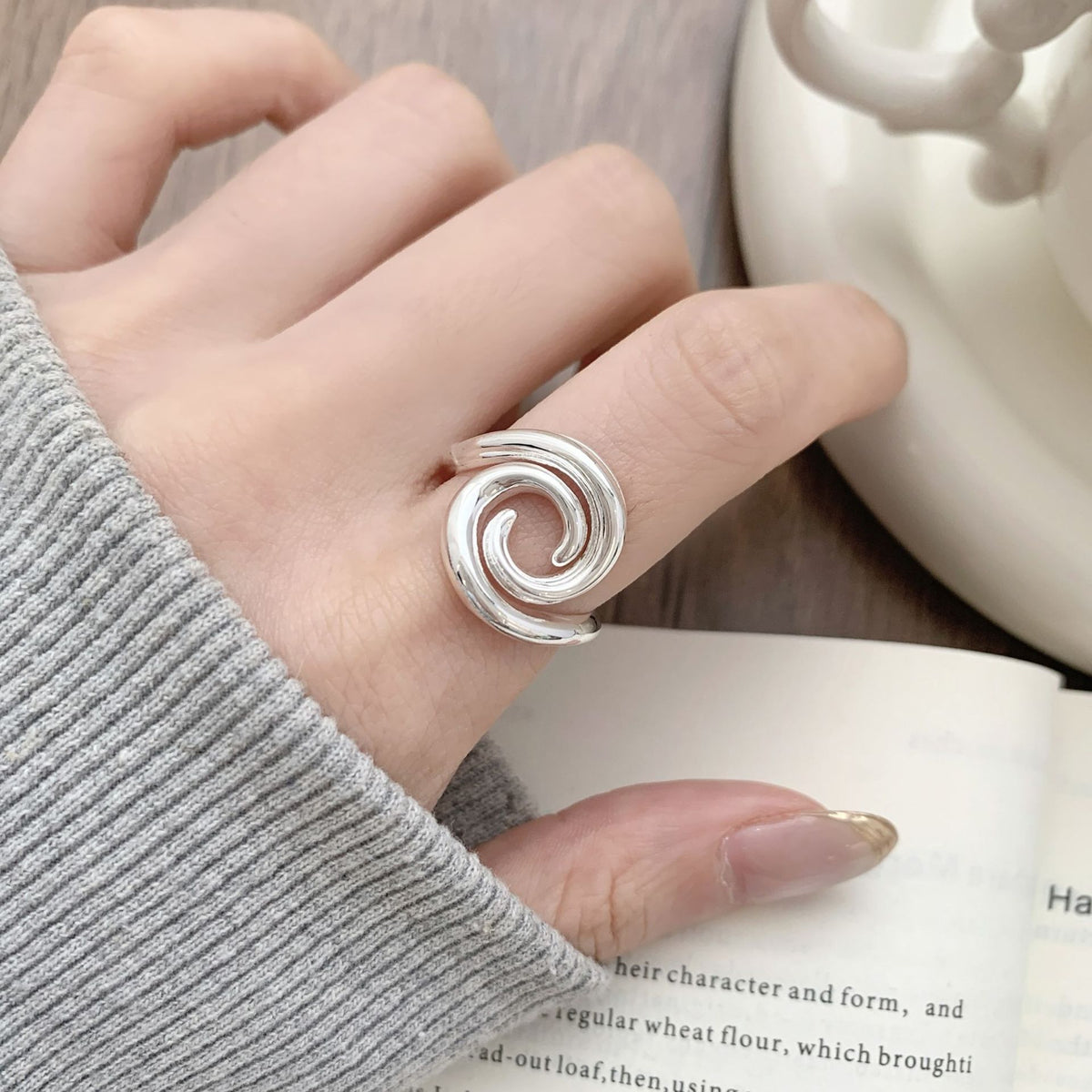 Women Minimalist Line Circle Open Ring Jewelry Gym From House