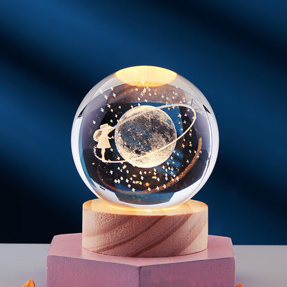 Crystal Ball 3D Inner Carved Solar System Glowing Night Lights Home Decor dealsniper-net