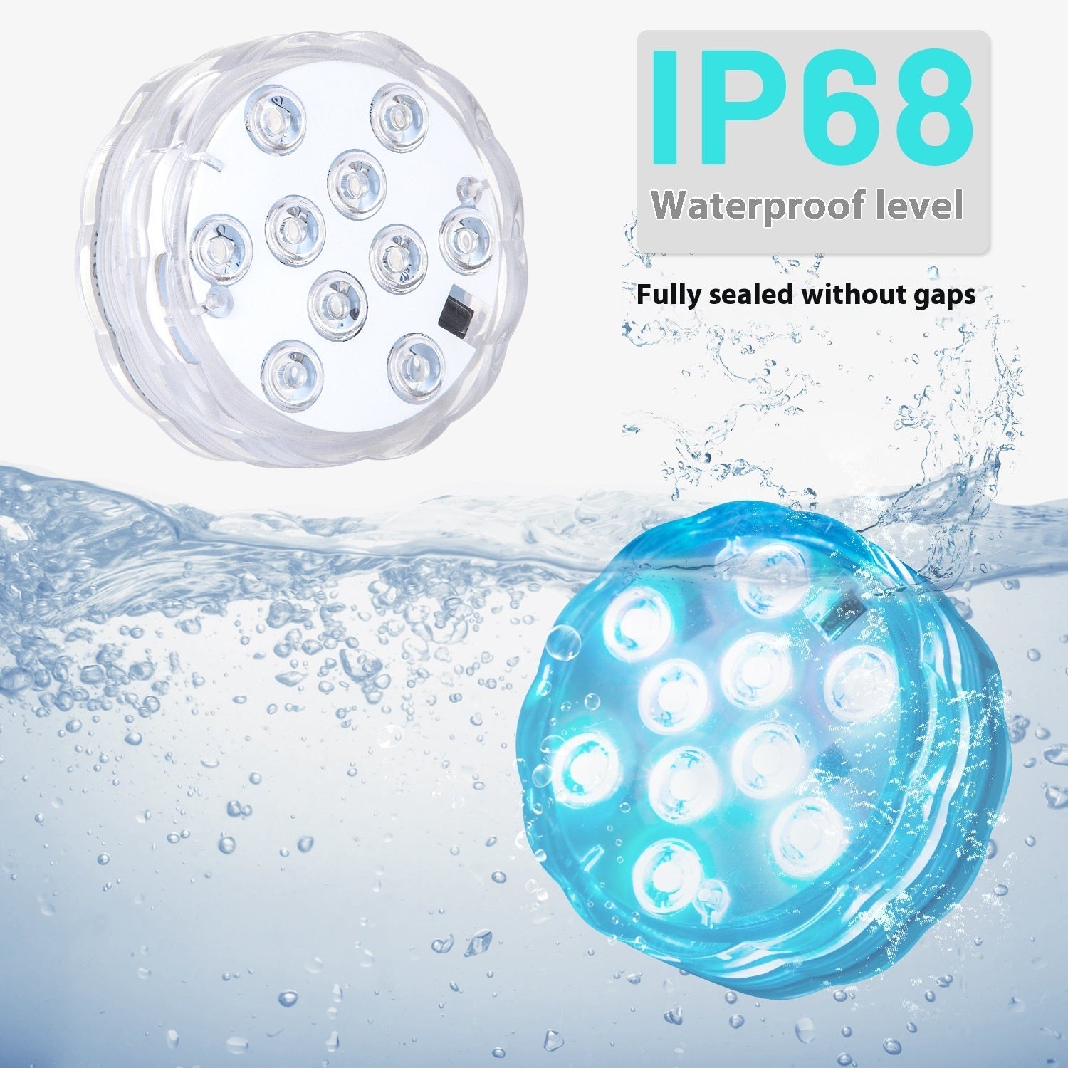 Led Rechargeable Diving Lamp RGB10 Beads Colorful Home Decor dealsniper-net