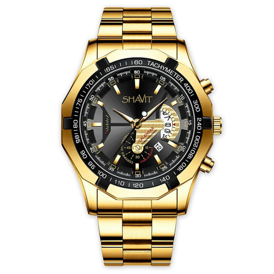 Classic Gold Men Quartz Watch Relojes De Hombre Stainless Steel Business Watches Men dealsniper-net Wristwatch