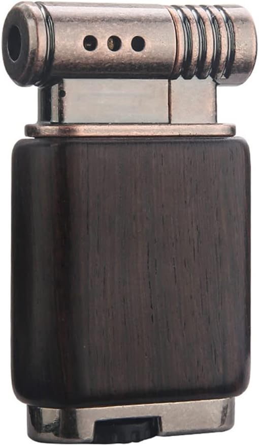 Pipe Lighter Soft Flame Refillable Gas Wooden Case Fire