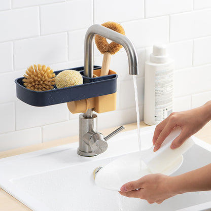 Sink Shelf Soap Sponge Drain Rack Storage Basket Kitchen dealsniper-net