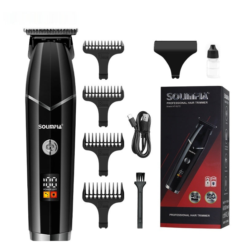 Smart LCD Digital Display Oil Head Scissors Portable USB Charging Household Hair Scissors Men DealSniper.net HT6272