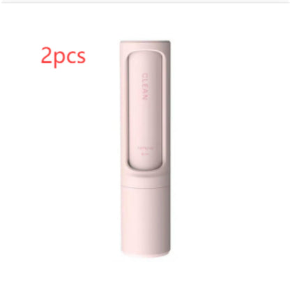 2-1 Reusable Pet Hair Remover Brush Lint Roller Portable Brush Beauty dealsniper-net Pink 2pcs
