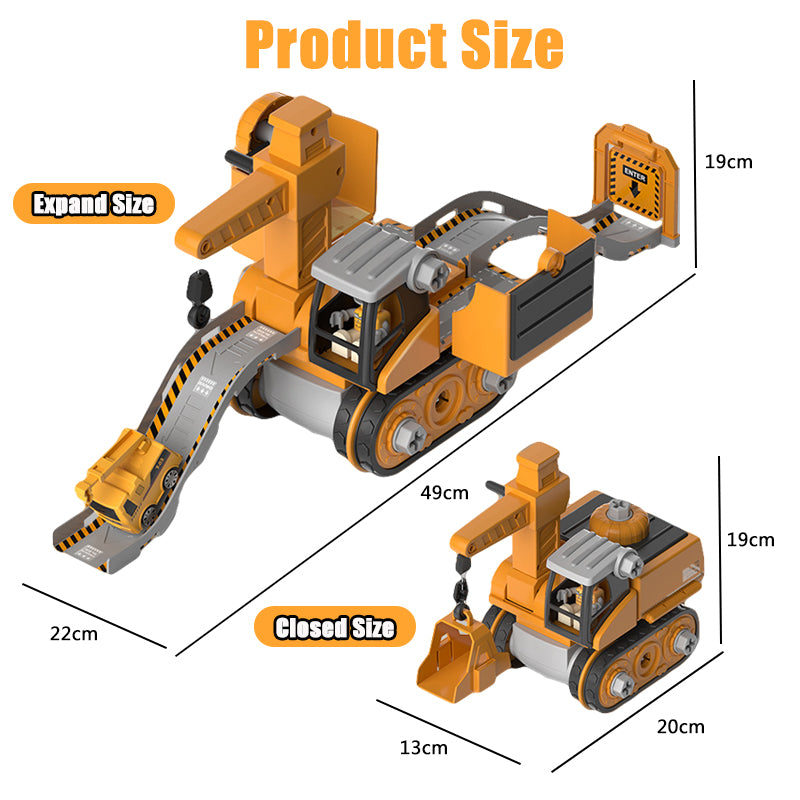 Disassembly And Assembly 4 In One Deformation Scene Engineering Vehicle Sliding Track Crane Excavator Toy Kids dealsniper-net