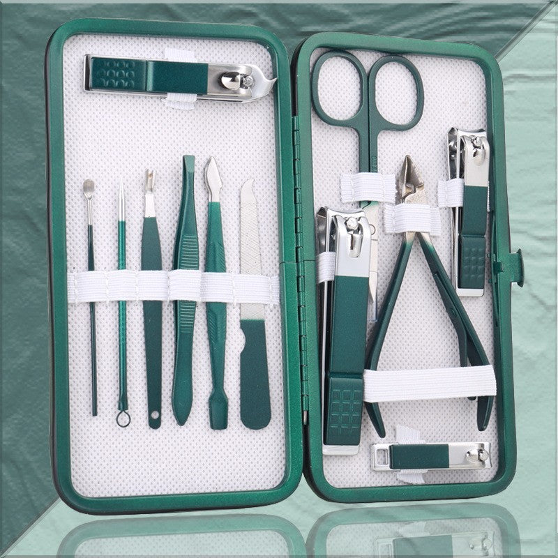 Pedicure Knife Nail Clippers Set Manicure Nail Clippers Set Beauty DealSniper.net Emerald Green 12pc