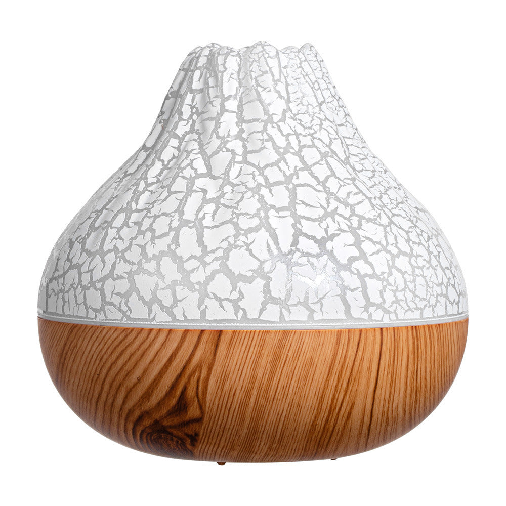 Volcano Humidifier Wood Grain Fog Mute Seven-color Ambience Light House DealSniper.net White