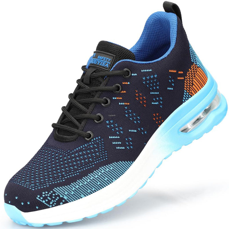 Breathable Lightweight Anti-smashing Safety Shoes Men DealSniper.net Blue A 36