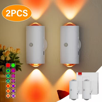 4PCS Color-sensing Motion Night Lights, Wall Lights Cabinet Lights Outdoor Gym From House