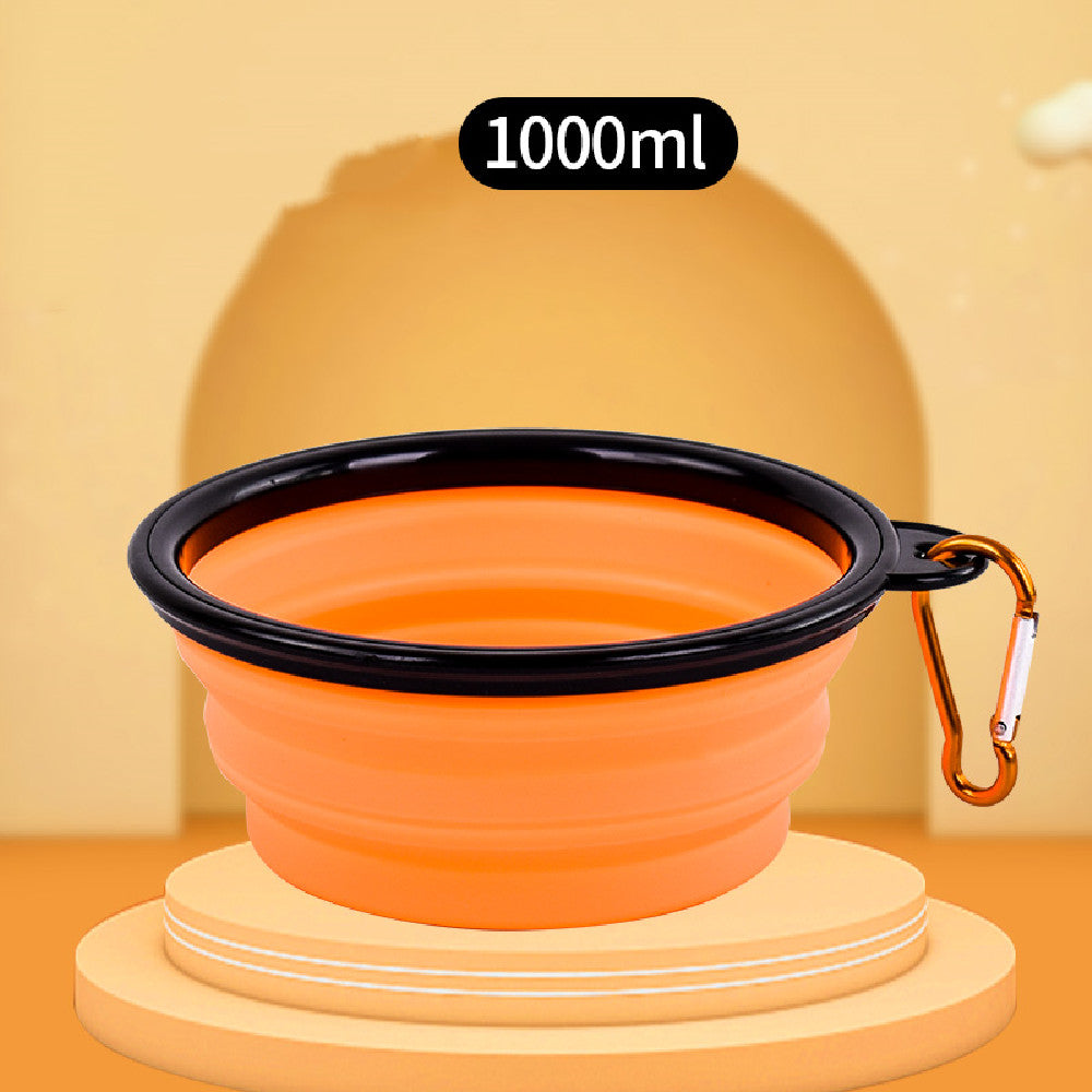 Pet Dog Silicone Folding Bowl Pets dealsniper-net Orange 1000ml